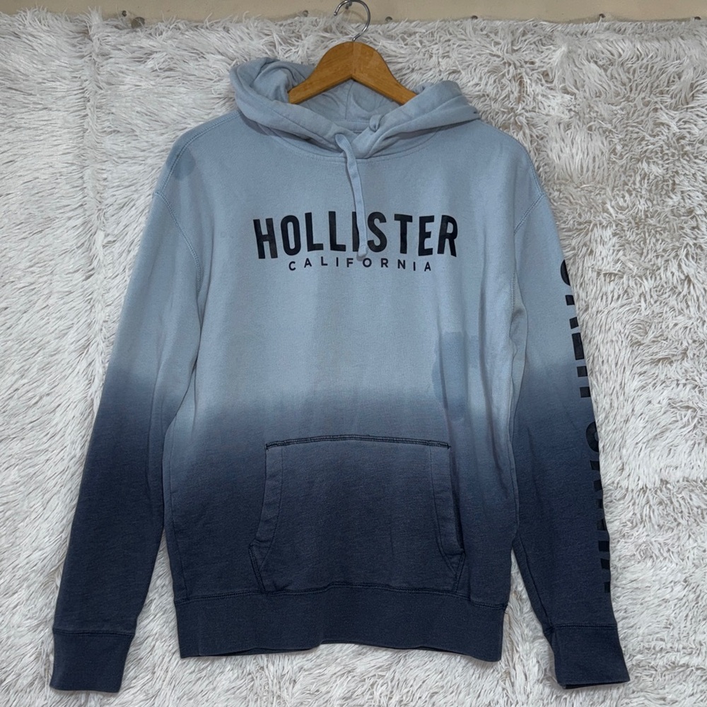 Hollister Men's Gray Ombre Hoodie